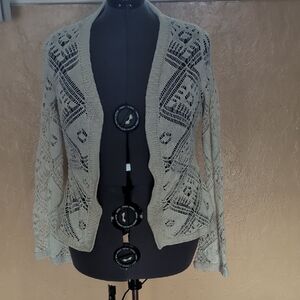 SHEIN Beige Open Knit Cardigan
